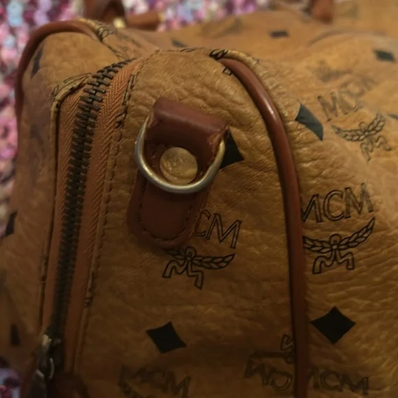 MCM Brown Monogram Leather Handbag - Picture 7 of 12